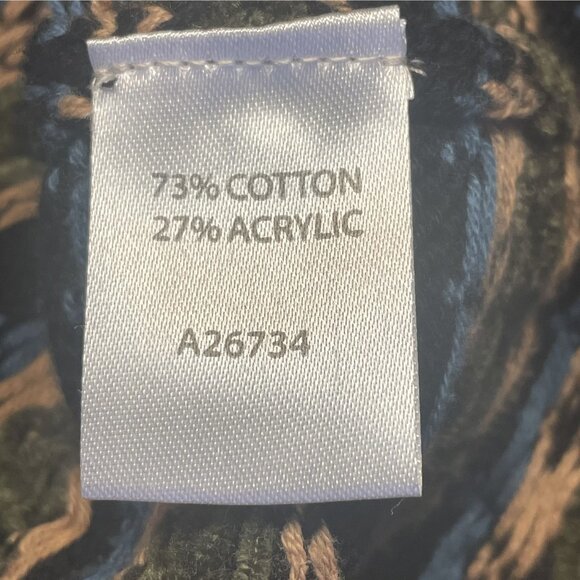 Appleseeds Vintage Apres Ski Dark Fair Isle Sweater Large Chenille Cardigan Cozy - Picture 12 of 13